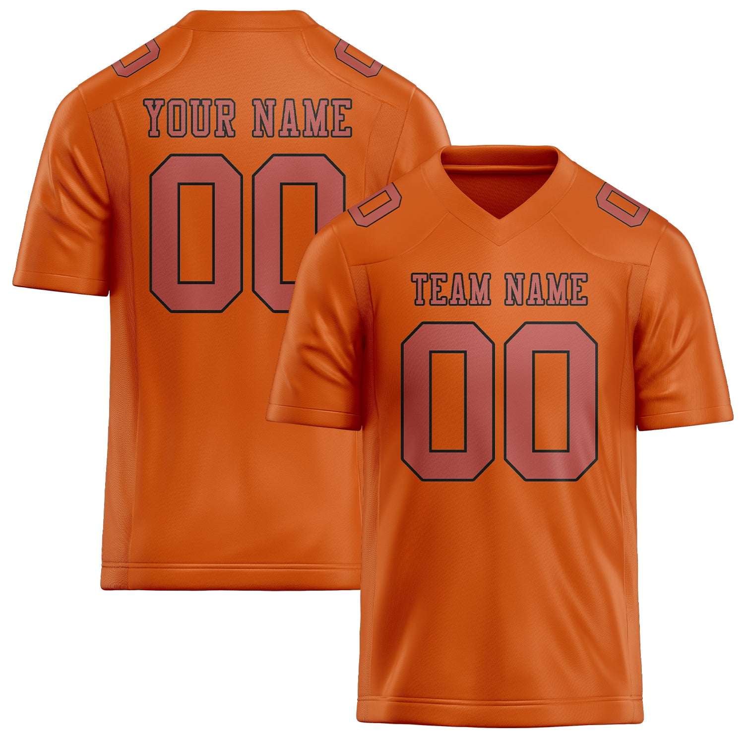 Maßgeschneidertes Professionelles Orange Kupferrose Rugbytrikot